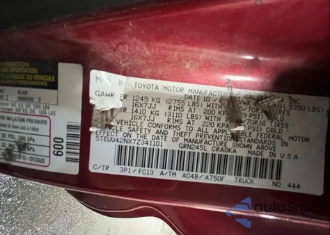 2007 Toyota Tacoma Base V6 from USA, damaged, VIN 5TEUU42NX7Z341101